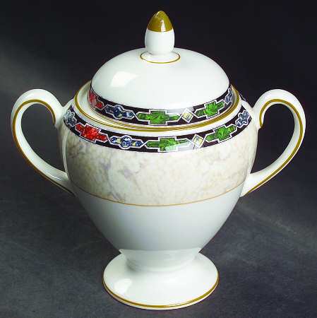 Harlequin Globe Shape Sugar Bowl & Lid