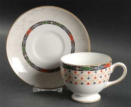 Harlequin Footed Cup & Saucer Set