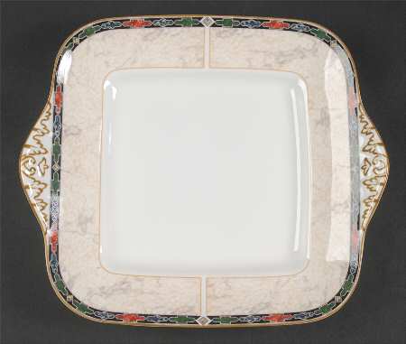 Harlequin Square Handled Cake Plate