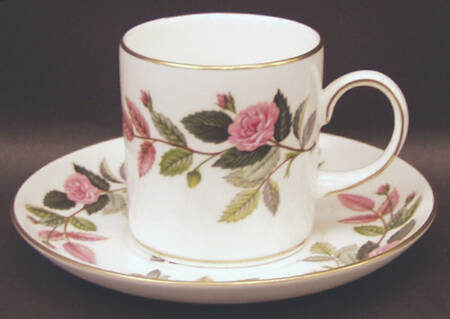 Hathaway Rose Can Shape Demitasse Cup and Saucer Set