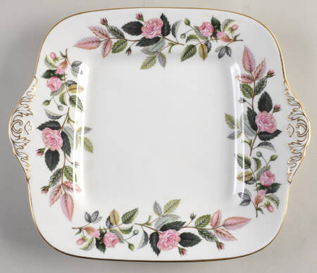 Hathaway Rose Square Handled Cake Plate