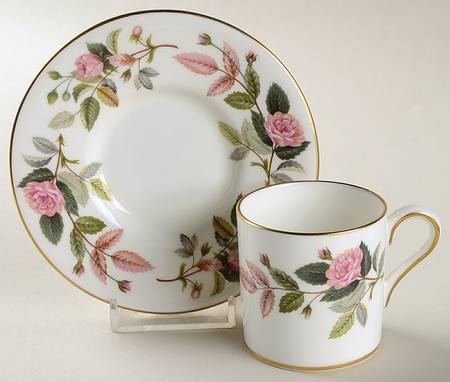 Hathaway Rose Bond Shape Demitasse Cup and Saucer Set