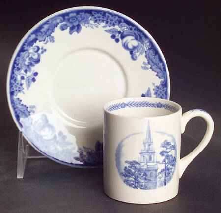 Harvard University Blue Flat Demitasse Cup & Saucer Set