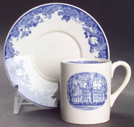 Harvard University Blue Flat Demitasse Cup & Saucer Set
