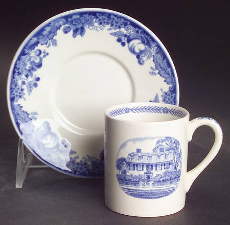 Harvard University Blue Flat Demitasse Cup & Saucer Set