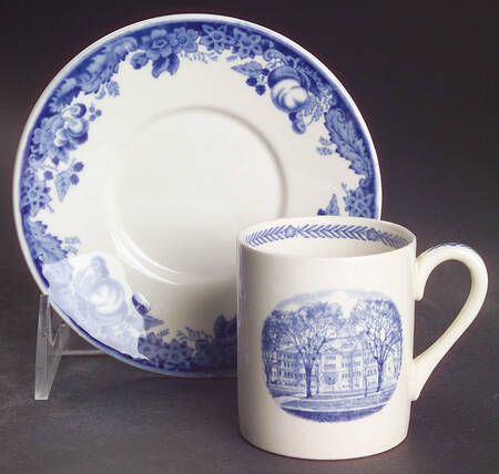 Harvard University Blue Flat Demitasse Cup & Saucer Set