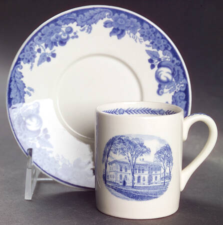 Harvard University Blue Flat Demitasse Cup & Saucer Set