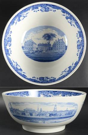 Harvard University Blue Punch Bowl