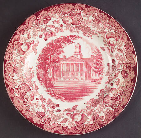 Harvard University Pink (No Gold Trim) Luncheon Plate