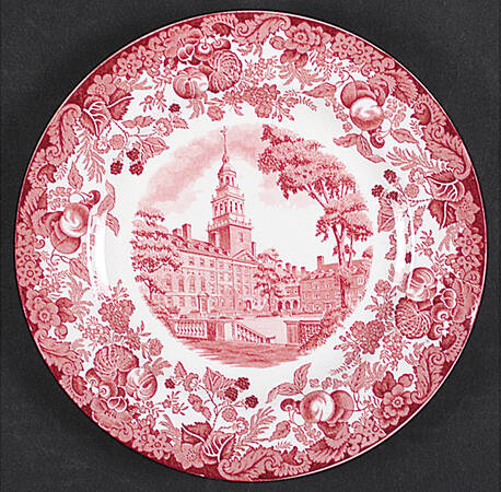 Harvard University Pink (No Gold Trim) Luncheon Plate
