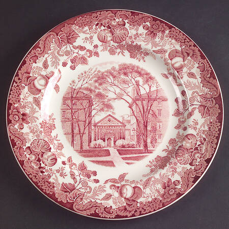 Harvard University Pink (No Gold Trim) Dinner Plate