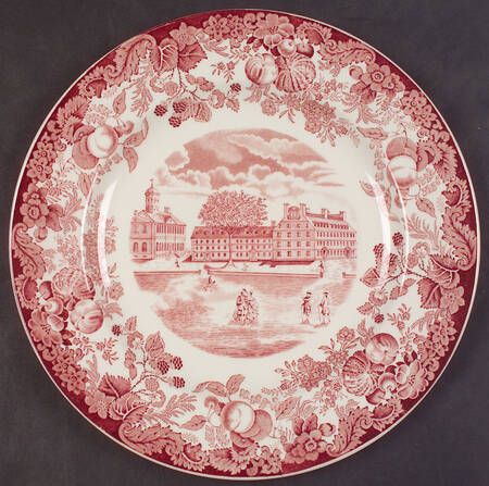Harvard University Pink (No Gold Trim) Dinner Plate