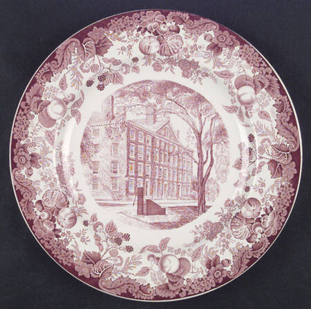 Harvard University Pink (No Gold Trim) Dinner Plate