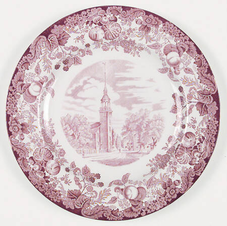 Harvard University Pink (No Gold Trim) Dinner Plate