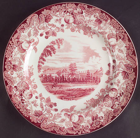 Harvard University Pink (No Gold Trim) Dinner Plate