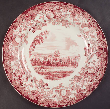 Harvard University Pink (No Gold Trim) Dinner Plate
