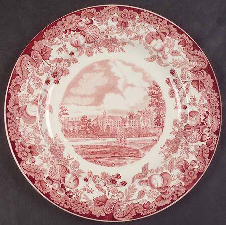 Harvard University Pink (No Gold Trim) Dinner Plate
