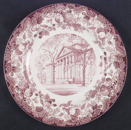 Harvard University Pink (No Gold Trim) Dinner Plate