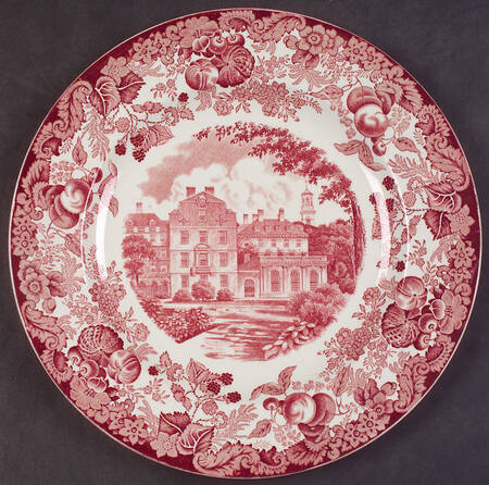 Harvard University Pink (No Gold Trim) Luncheon Plate