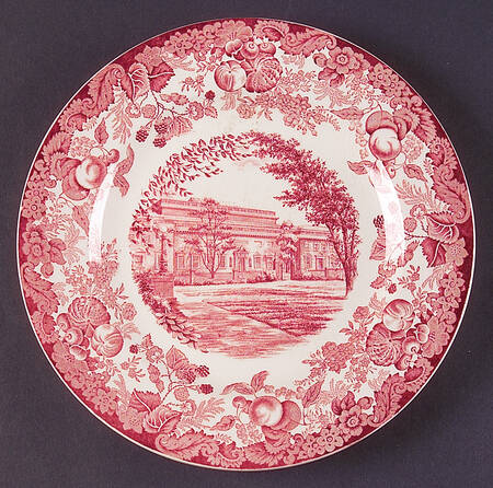 Harvard University Pink (No Gold Trim) Luncheon Plate