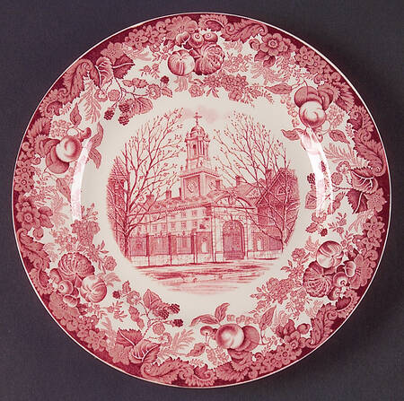 Harvard University Pink (No Gold Trim) Luncheon Plate