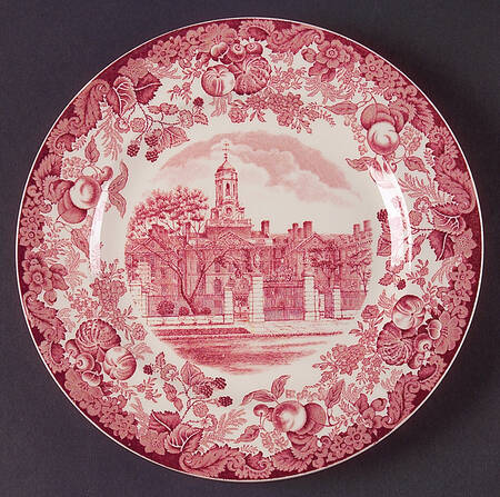 Harvard University Pink (No Gold Trim) Luncheon Plate