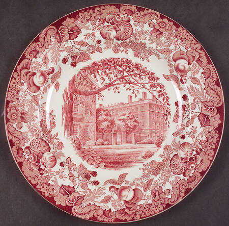 Harvard University Pink (No Gold Trim) Luncheon Plate