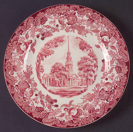 Harvard University Pink (No Gold Trim) Luncheon Plate