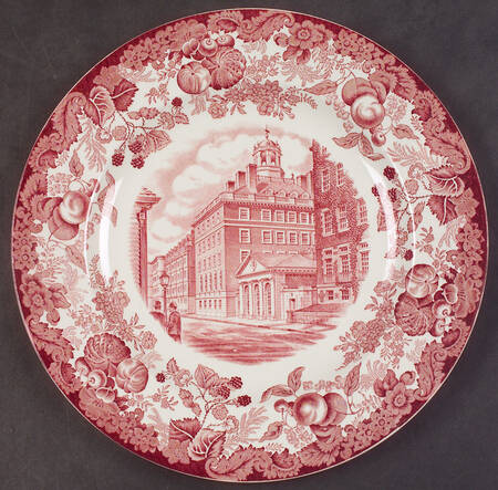 Harvard University Pink (No Gold Trim) Luncheon Plate