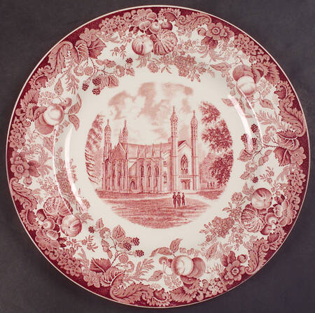 Harvard University Pink (No Gold Trim) Dinner Plate