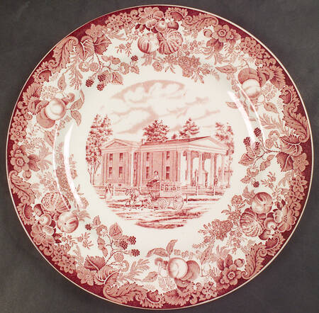 Harvard University Pink (No Gold Trim) Dinner Plate