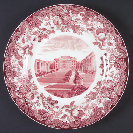 Harvard University Pink (No Gold Trim) Dinner Plate