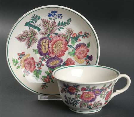 Hollyhock Footed Cup & Saucer Set