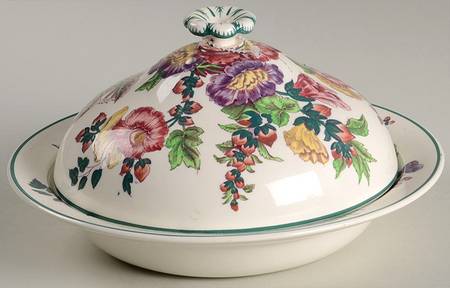 Hollyhock Muffin Dish & Lid