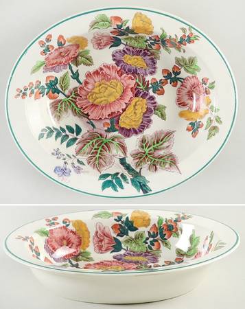 Hollyhock 8" Oval Vegetable Bowl