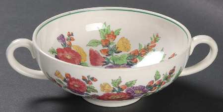Hollyhock Flat Cream Soup Bowl