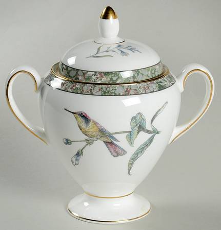 Humming Birds Globe Shape Sugar Bowl & Lid