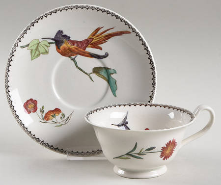 Hummingbird Footed Cup & Saucer Set