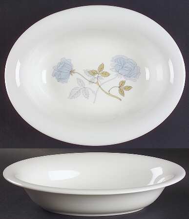 Ice Rose (No Trim) 10" Oval Vegetable Bowl