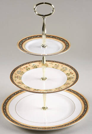 India 13 7/8"-14 1/4" 3-Tiered Serving Tray(DP,SP,BB) HC