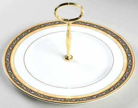 India Round Serving Plate with Center Handle (Dp) Hc
