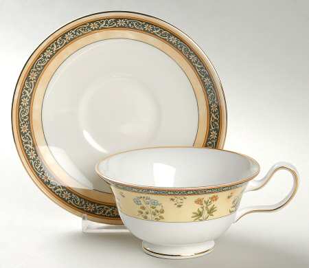 India Peony Shape Footed Cup & Saucer Set