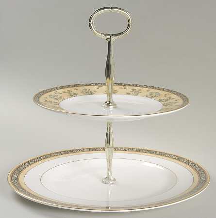 India 2 Tiered Serving Tray (Dinner & Salad Plate)