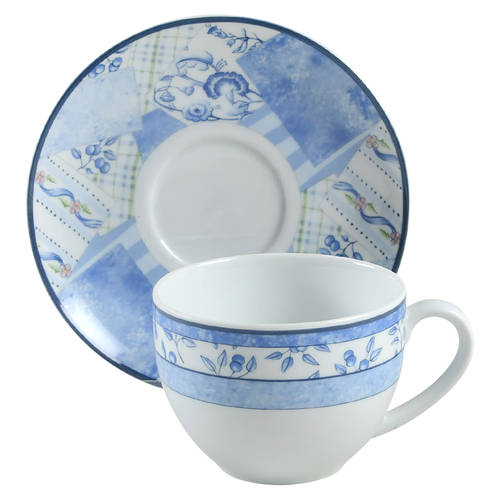Indigo Flat Cup & Saucer Set