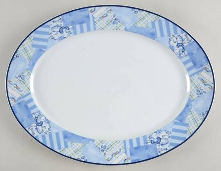 Indigo 15" Oval Serving Platter