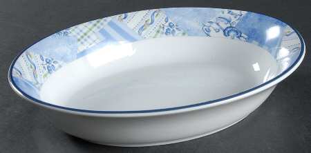 Indigo 9" Oval Vegetable Bowl