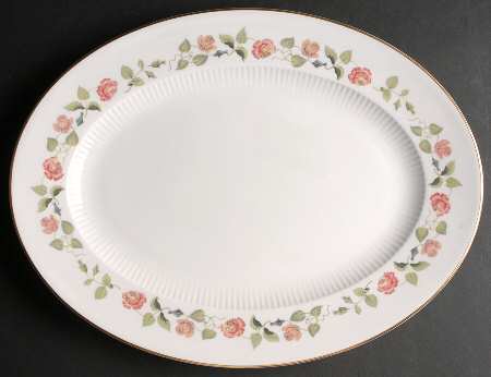India Rose 15" Oval Serving Platter