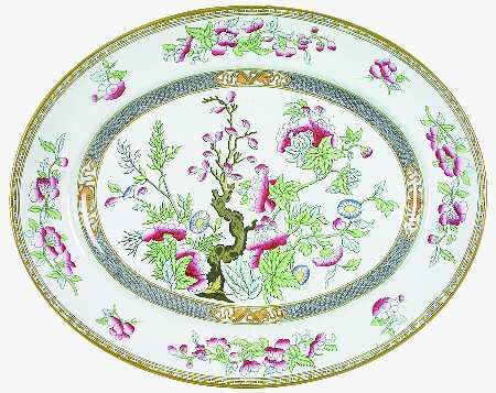 Indian Tree 18" Oval Serving Platter