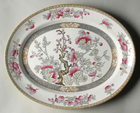 Indian Tree 15" Oval Serving Platter