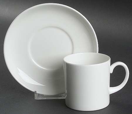 Inspiration White Can Shape Demitasse Cup and Saucer Set